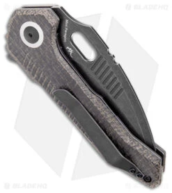 Kizer Mini Paragon Liner Lock Knife Black Micarta (3.4" Black 154CM) -Kizer Store Kizer Mini Paragon LL Black Micarta Black SW BHQ 175942 jr side