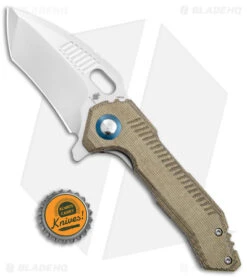 Kizer Mini Paragon Liner Lock Knife Green Micarta (3" Stonewash) V4600C1 -Kizer Store Kizer Mini Paragon LL Green Micarta Satin BHQ 169683 jr bottlecap