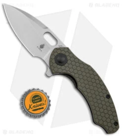 Kizer Mini Roach Liner Lock Olive Green G-10 (3" SW) V3477C1 -Kizer Store Kizer Mini Roach Degnan Olive Green G 10 SW BHQ 144095 jr bottlecap