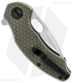 Kizer Mini Roach Liner Lock Olive Green G-10 (3" SW) V3477C1 -Kizer Store Kizer Mini Roach Degnan Olive Green G 10 SW BHQ 144095 jr side