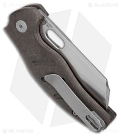 Kizer Mini Sheepdog C01C Button Lock Knife Black Richlite (2.6" Stonewash) -Kizer Store Kizer Mini Sheepdog C01C Button Lock Black Richlite SW BHQ 179158 jr side