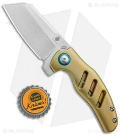 Kizer Mini Sheepdog C01C Frame Lock Flipper Knife Gold Titanium (2.6" Satin) -Kizer Store Kizer Mini Sheepdog C01C FL Gold Ti Satin Ki3488A3 BHQ 93981 jr bottlecap