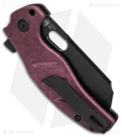 Kizer Mini Sheepdog C01C Flipper Knife Red Richlite (2.6" Black 4V) V3488A5 -Kizer Store Kizer Mini Sheepdog C01C Flipper Knife Red Richlite 2in Black 4V BHQ 169621 td side