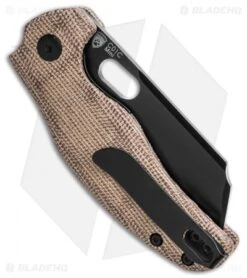 Kizer Mini Sheepdog C01C Liner Lock Natural Canvas Micarta (2.6" Black 10V) -Kizer Store Kizer Mini Sheepdog C01C Liner Lock Natural Canvas Micarta 2in 6cm Black BHQ 138630 td side