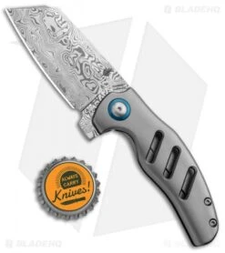 Kizer Mini Sheepdog C01C Frame Lock Knife Titanium (2.6" Vinland Damasteel) -Kizer Store Kizer Mini Sheepdog Ti C01C Vinland Damasteel Ki3488D1 BHQ 85510 jr bottlecap
