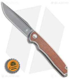 Kizer Nick Swan Matanzas Frame Lock Knife Ti/Micarta Drop Point (3.5" Gray) -Kizer Store Kizer Nick Swan Matanzas Frame Lock Knife Ti Micarta Ki4510A3 BHQ 114295 LS 2 size