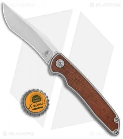 Kizer Nick Swan Matanzas Frame Lock Knife Ti/Micarta Tanto (3.5" Stonewash) -Kizer Store Kizer Nick Swan Matanzas Recurve FL Ti Micarta Ki4510A4 BHQ 114294 jr bottlecap