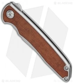 Kizer Nick Swan Matanzas Frame Lock Knife Ti/Micarta Tanto (3.5" Stonewash) -Kizer Store Kizer Nick Swan Matanzas Recurve FL Ti Micarta Ki4510A4 BHQ 114294 jr spine