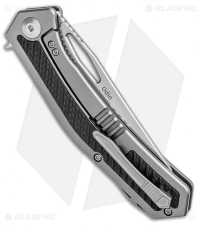 Kizer Odin Frame Lock Flipper Knife Textured CF/Ti (4" Stonewash) Ki5523 3 Kizer Odin Frame Lock Flipper Knife Textured CF/Ti (4" Stonewash) Ki5523 - Image 3