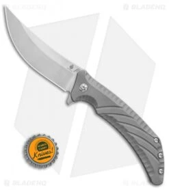Kizer Pinkerton Nomad Flipper Knife Blasted Titanium (3.75" Satin) Ki4482A1 -Kizer Store Kizer Pinkerton Nomad blasted ti satin BHQ 68515 er size