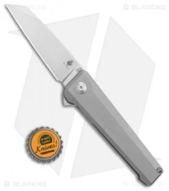 Kizer Quell Frame Lock Knife Titanium (3.125" Stonewash) Ki4530 -Kizer Store Kizer Quell FL Ti SW Ki4530 BHQ 102456 jr bottlecap