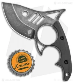 Kizer Shark Tooth Fixed Blade Knife Carbon Fiber (2.6" Black SW) 1043N2 -Kizer Store Kizer Shark Tooth Fixed Blade CF Black SW BHQ 122069 jr bottlecap