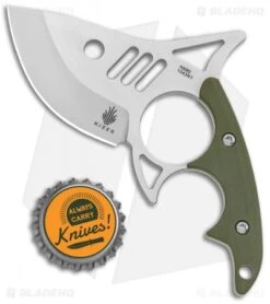 Kizer Shark Tooth Fixed Blade Knife Green G-10 (2.5" Satin) 1043N1 -Kizer Store Kizer Shark Tooth Fixed Blade OD Green Satin BHQ 135185 jr bottlecap