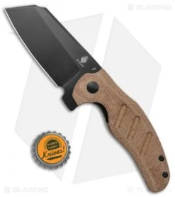 Kizer Vanguard Sheepdog Liner Lock Knife Natural Micarta (3.25" Black 10V) -Kizer Store Kizer Sheepdog C01C Natural Micarta Black V4488EB jr bottlecap
