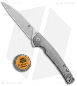 Kizer Splinter Frame Lock Knife Gray Titanium (3.375" Stonewash) Ki3457A3 -Kizer Store Kizer Splinter FL Gray Ti SW Ki3457A3 BHQ 90417 jr bottlecap
