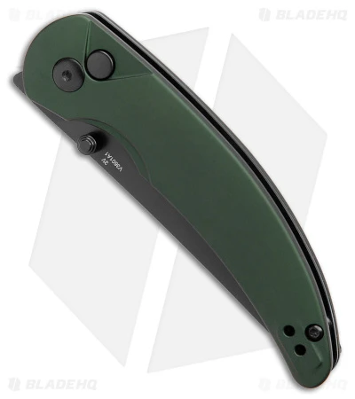 Kizer Swaggs Chili Pepper Button Lock Knife Green Aluminum (3" Satin 3V) 2 Kizer Swaggs Chili Pepper Button Lock Knife Green Aluminum (3" Satin 3V) - Image 2