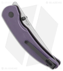 Kizer Swaggs Chili Pepper Button Lock Knife Purple G-10 (3" Satin 154CM) -Kizer Store Kizer Swaggs Chili Pepper Button Lock Purple G 10 Satin BHQ 175949 jr side