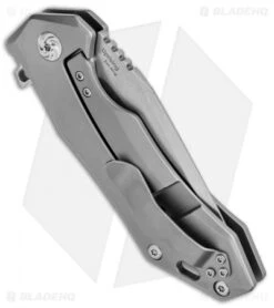 Kizer Uprising Clip Point Frame Lock Knife Titanium (3.6" Stonewash) Ki4491A1 -Kizer Store Kizer Uprising Ti SW Ki4491A1 BHQ 52444 jr side 2