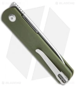 Kizer Vanguard Feist Front Flipper Knife Green G-10 (2.8" Stonewash) - BD1N -Kizer Store Kizer Vangard Lundquist Feist Translucent Green G 10 SW V3499E7 BHQ 118283 jr side