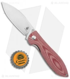 Kizer Vanguard Azo Infinity Liner Lock Knife Red Micarta (3" Satin) -Kizer Store Kizer Vanguard Azo Infinity LL Red Micarta Satin BHQ 135598 jr bottlecap