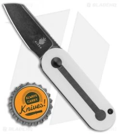 Kizer Azo/Liz Mini Bay Detent Slip Joint Knife White/ Black (1.9" Satin) -Kizer Store Kizer Vanguard Azo Liz Mini Bay Detent SJ White G 10 Black SW BHQ 134410 jr bottlecap