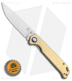 Kizer Vanguard Brass Begleiter Liner Lock Knife (3.5" Stonewash) -Kizer Store Kizer Vanguard Brass Begleiter Liner Lock Knife 3.5 Stonewash BHQ 113210 LS Bottlecap