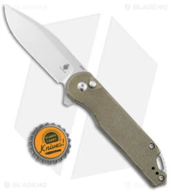 Kizer Vanguard Elstner Assassin XL Button Lock Knife Green Micarta (3.4" Satin) -Kizer Store Kizer Vanguard Elstner Assassin XL Button Lock Green Micarta Satin BHQ 169650 jr bottlecap