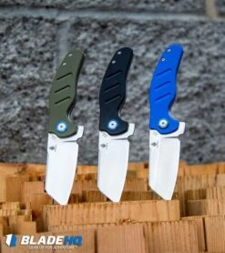 Kizer Vanguard Mini Sheepdog C01C Liner Lock Knife Blue G-10 (2.6" Satin) -Kizer Store Kizer Vanguard Mini Sheepdog C01C Liner Lock Knife G 10 Satin BHQ80398 kp stabbed in wood web