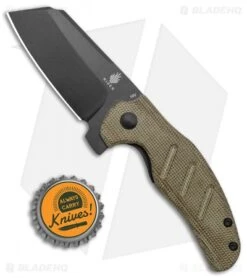 Kizer Vanguard Mini Sheepdog Knife Green Micarta (2.6" Black CPM-10V) -Kizer Store Kizer Vanguard Mini Sheepdog Green Micarta Black V3488EJ BHQ 117216 jr bottlecap