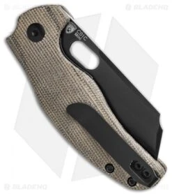 Kizer Vanguard Mini Sheepdog Thumb Hole Knife Green Micarta (2.6" Black 10V) -Kizer Store Kizer Vanguard Mini Sheepdog thumb Hole Knife Green Micarta 2in 6cm Black BHQ 121900 td side