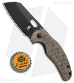 Kizer Vanguard Mini Sheepdog Thumb Hole Knife Green Micarta (2.6" Black 10V) -Kizer Store Kizer Vanguard Mini Sheepdog thumb Hole Knife Green Micarta 2in 6cm Black BHQ 121900 td size