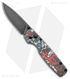 Kizer Vanguard Original Button Lock Knife FatCarbon (3" Black ELMAX)