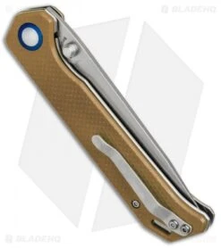 Kizer Azo Vanguard Series Begleiter Knife Brown G-10 (3.5" Stonewash) V4458A4 -Kizer Store Kizer Vanguard Series Begleiter Brown G 10 SW V4458A4 BHQ 80773 jr side