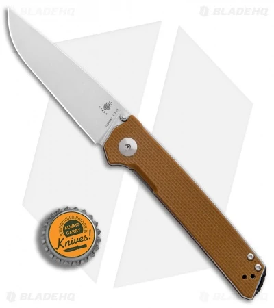 Kizer Vanguard Series Domin Liner Lock Knife Brown G-10 (3.5" Stonewash) V4516A4 4 Kizer Vanguard Series Domin Liner Lock Knife Brown G-10 (3.5" Stonewash) V4516A4 - Image 4