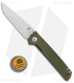 Kizer Vanguard Series Domin Liner Lock Knife Green G-10 (3.5" Stonewash) V4516A2 -Kizer Store Kizer Vanguard Series Domin Green G10 SW BHQ 84643 er bottlecap jr