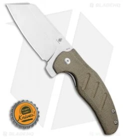 Kizer Vanguard Sheepdog Liner Lock Knife Green Micarta (3.2" Stonewash) -Kizer Store Kizer Vanguard Sheepdog C01C Liner Lock Green Micarta 3.2 SW V4488E1 BHQ 115934 LS Bottlecap