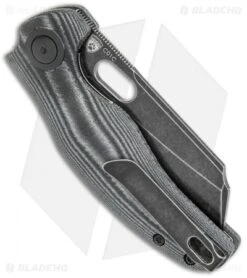 Kizer Vanguard C01C Sheepdog Thumb Hole Knife Black Micarta (3.25" Black SW) -Kizer Store Kizer Vanguard Sheepdog LL Thumb Hole Black Micarta Black BHQ 121895 jr side