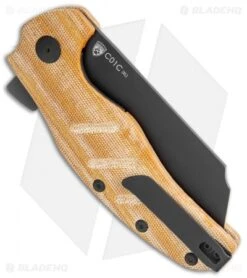 Kizer Vanguard Sheepdog XL C01C Liner Lock Knife Natural Micarta (4" Black) 6 Kizer Vanguard Sheepdog XL C01C Liner Lock Knife Natural Micarta (4" Black) -Kizer Store Kizer Vanguard Sheepdog XL C01C LL Natural Micarta Black BHQ 118481 jr side