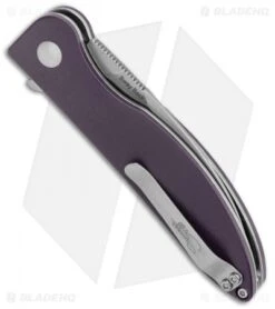 Kizer Vanguard Swaggs Swayback Knife Purple G-10 (3" Stonewash) V3566N1 -Kizer Store Kizer Vanguard Swaggs Swayback Purple G 10 SW V3566N1 BHQ 118808 jr side