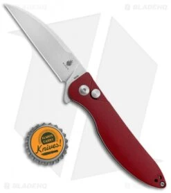 Kizer Swaggs Swayback Button Lock Knife Red Micarta (3" Stonewash) V3566N4 -Kizer Store Kizer Vanguard Swaggs Swayback Red Micarta SW V3566N4 BHQ 126630 jr bottlecap