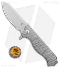 Kizer Vindicator Frame Lock Knife Textured Titanium (3.50" Stonewash) Ki4522 -Kizer Store Kizer Vindicator FL Textured Ti SW Ki4522 BHQ 85508 jr bottlecap