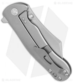 Kizer Zugang Frame Lock Knife Titanium (3.75" Stonewash) Ki4439A1 -Kizer Store Kizer Zugang ti sw Ki4439A1 BHQ 70976 er side