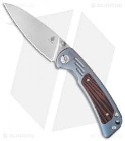Kizer Corto Frame Lock Knife Blue Titanium/Red G-10 (3.5" Stonewash) Ki4459A2