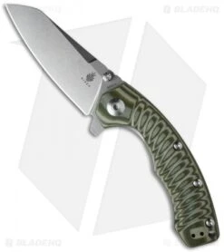 Kizer Tigon Liner Lock Knife Green/Tan G-10 (3.625" Stonewash) Ki4450A2