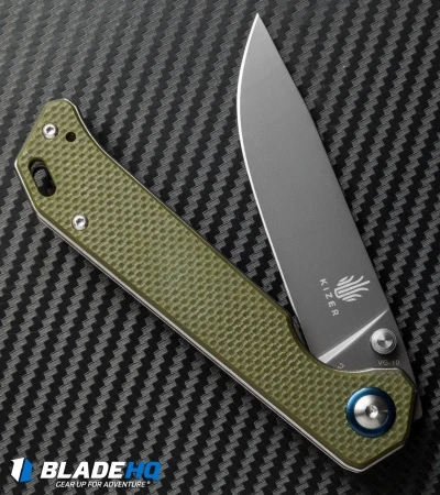 Kizer Azo Vanguard Series Begleiter Knife Green G-10 (3.5" Gray) V4458A2 4 Kizer Azo Vanguard Series Begleiter Knife Green G-10 (3.5" Gray) V4458A2 - Image 4