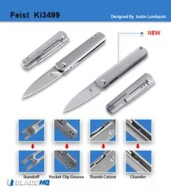 Kizer Lundquist Feist Front Flipper Knife Black Micarta (2.8" Stonewash) -Kizer Store weekof08 03 20 4